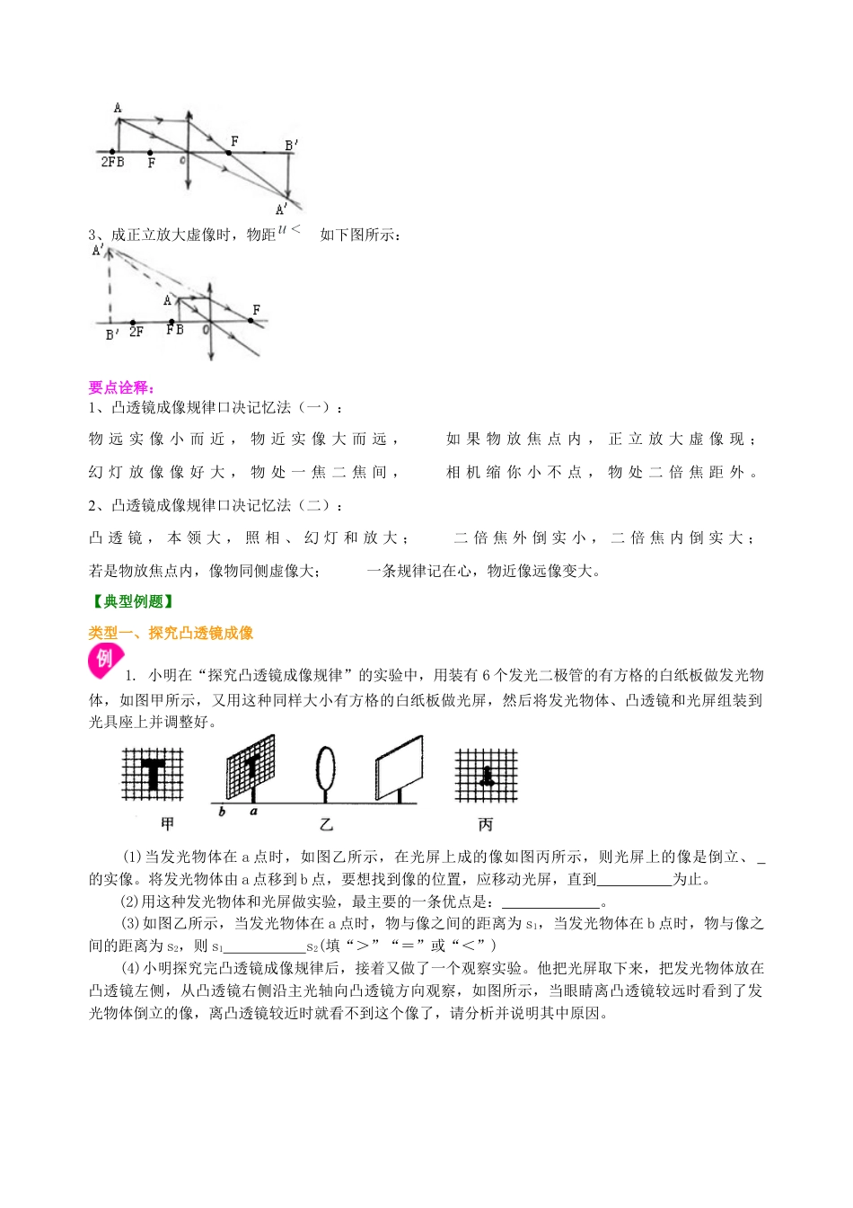 凸透镜成像的规律 知识讲解（提高）-沪科版初中物理.docx_第2页
