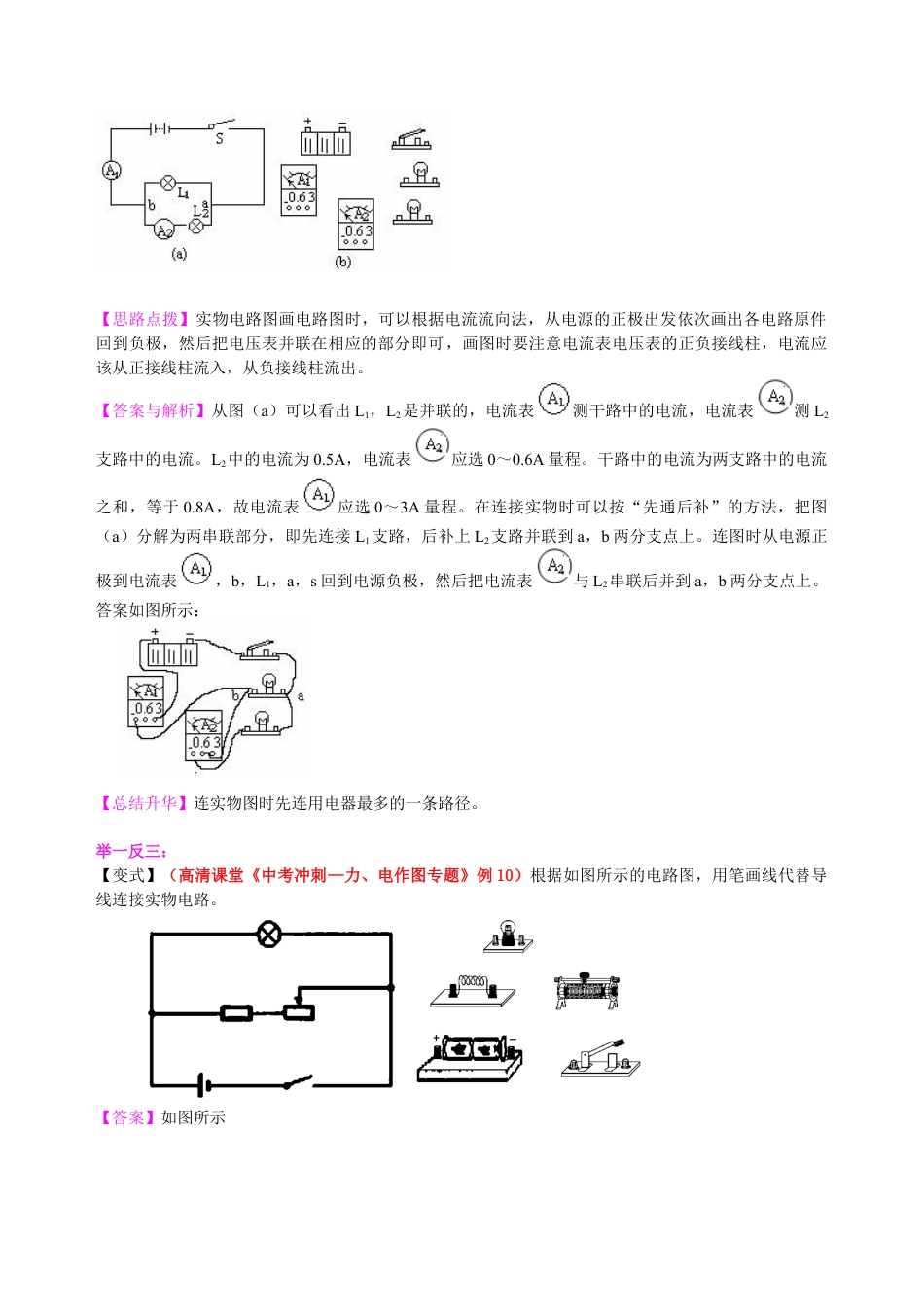 中考冲刺：电学作图专题（提高）知识讲解-沪科版初中物理.docx_第3页