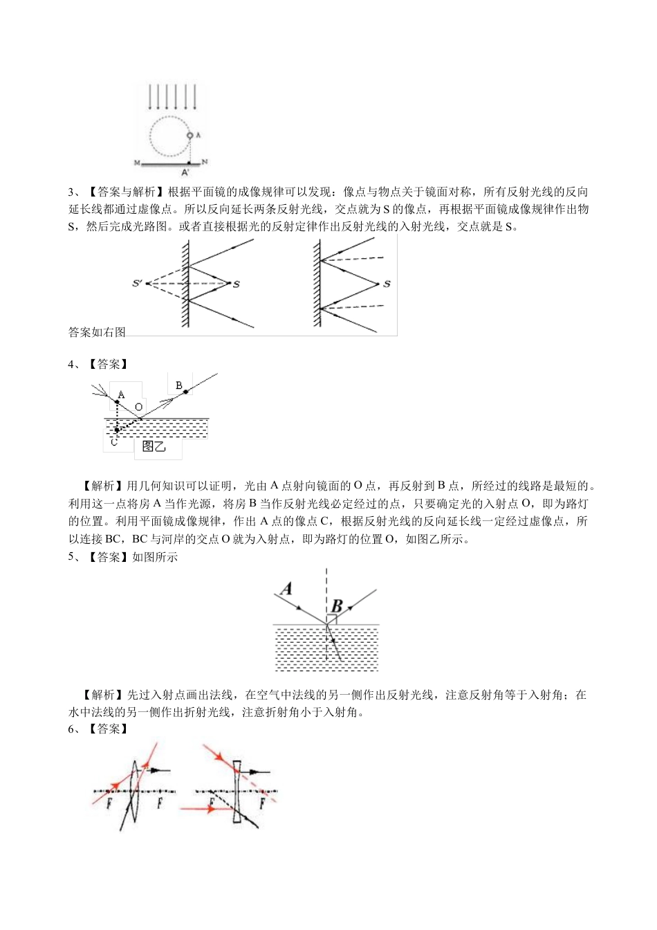 中考冲刺：光学作图专题（基础）巩固练习-沪科版初中物理.docx_第3页
