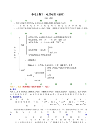 中考总复习：电压电阻（基础）知识讲解-沪科版初中物理.docx