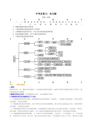 中考总复习：电与磁 知识讲解-沪科版初中物理.docx