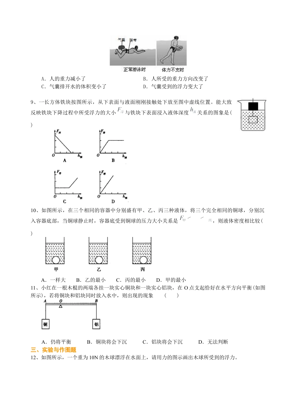 总复习：浮力（提高）巩固练习-沪科版初中物理.docx_第2页