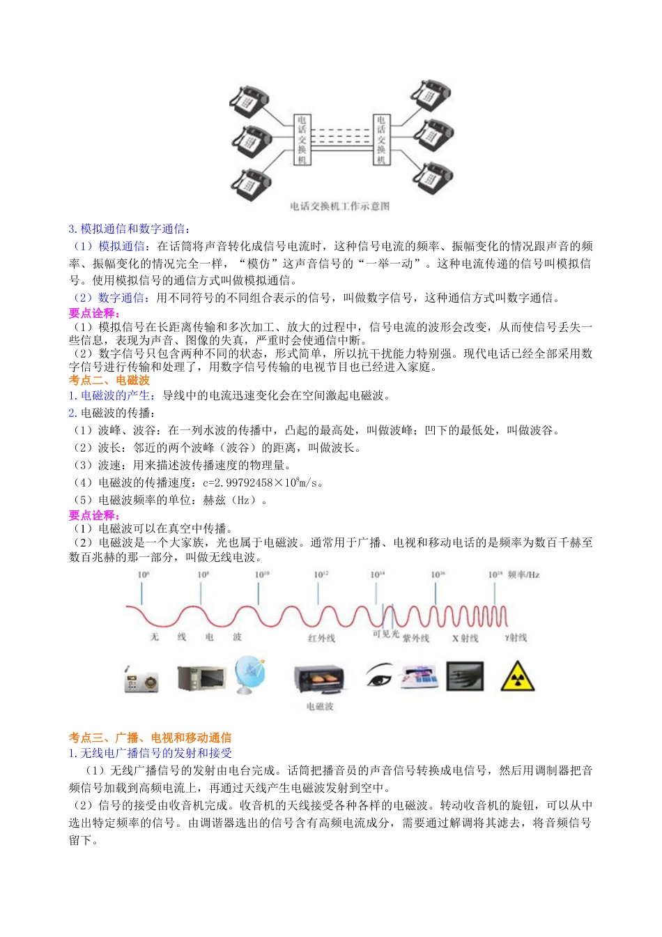 总复习：信息的传递 知识讲解-沪科版初中物理.docx_第2页
