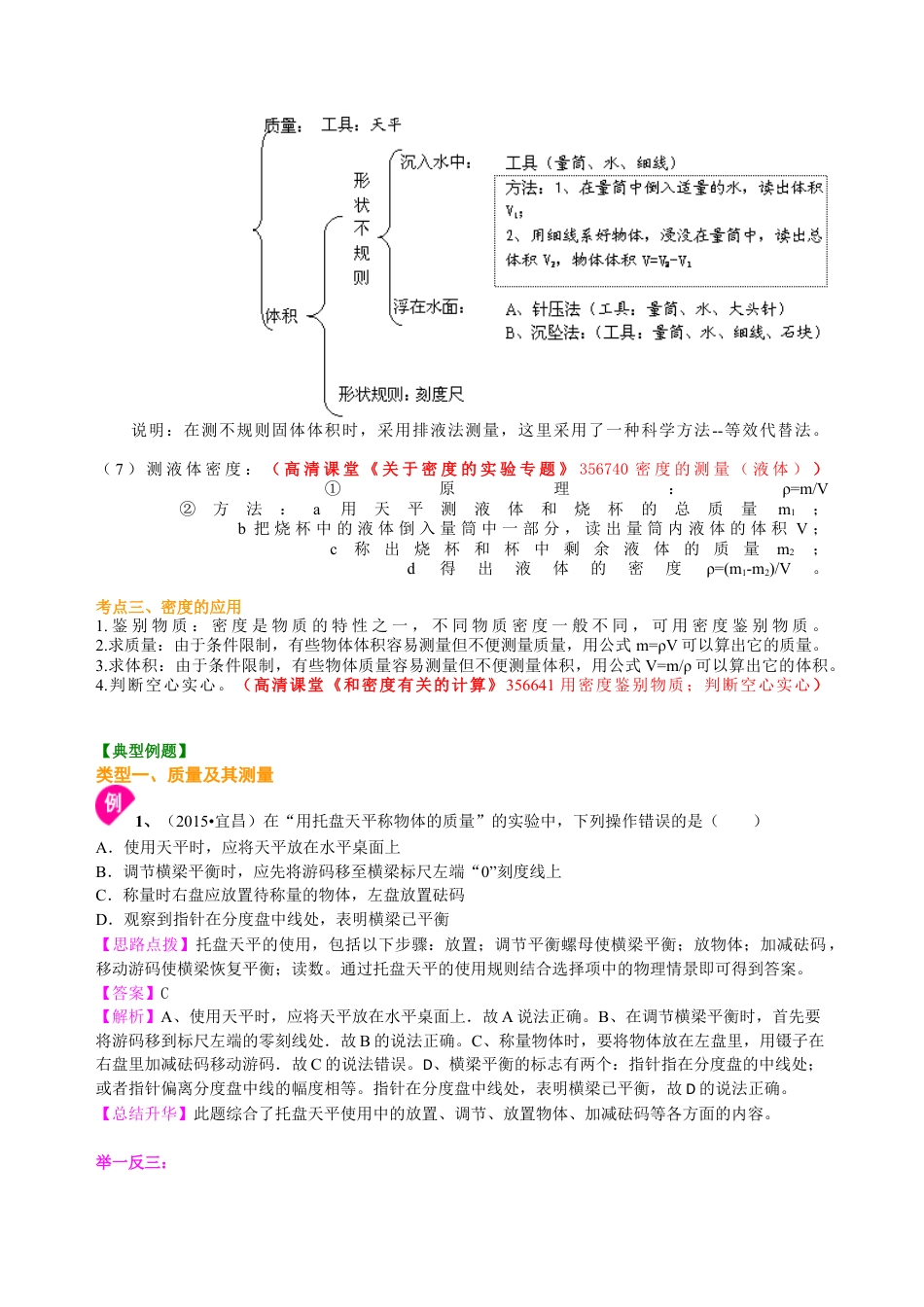 总复习：质量与密度（基础）知识讲解-沪科版初中物理.docx_第3页