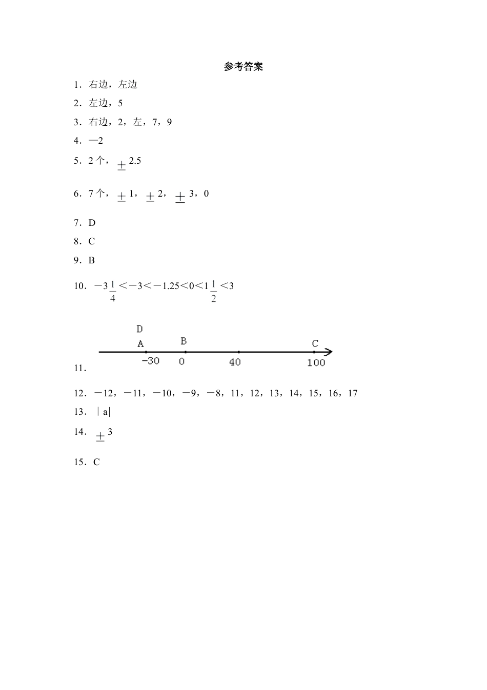 《数轴》专题训练2(1)-苏科版数学七年级上.doc_第3页