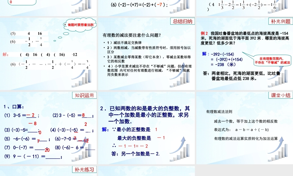 7  《有理数的减法》教学课件-苏科版数学七年级上.ppt