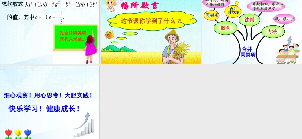 14 《合并同类项（1）》教学课件-苏科版数学七年级上.ppt