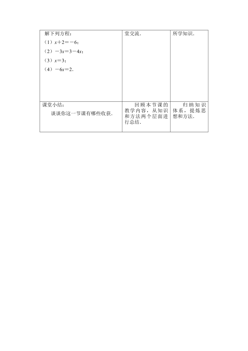 18 《解一元一次方程（1）》参考教案-苏科版数学七年级上.doc_第3页
