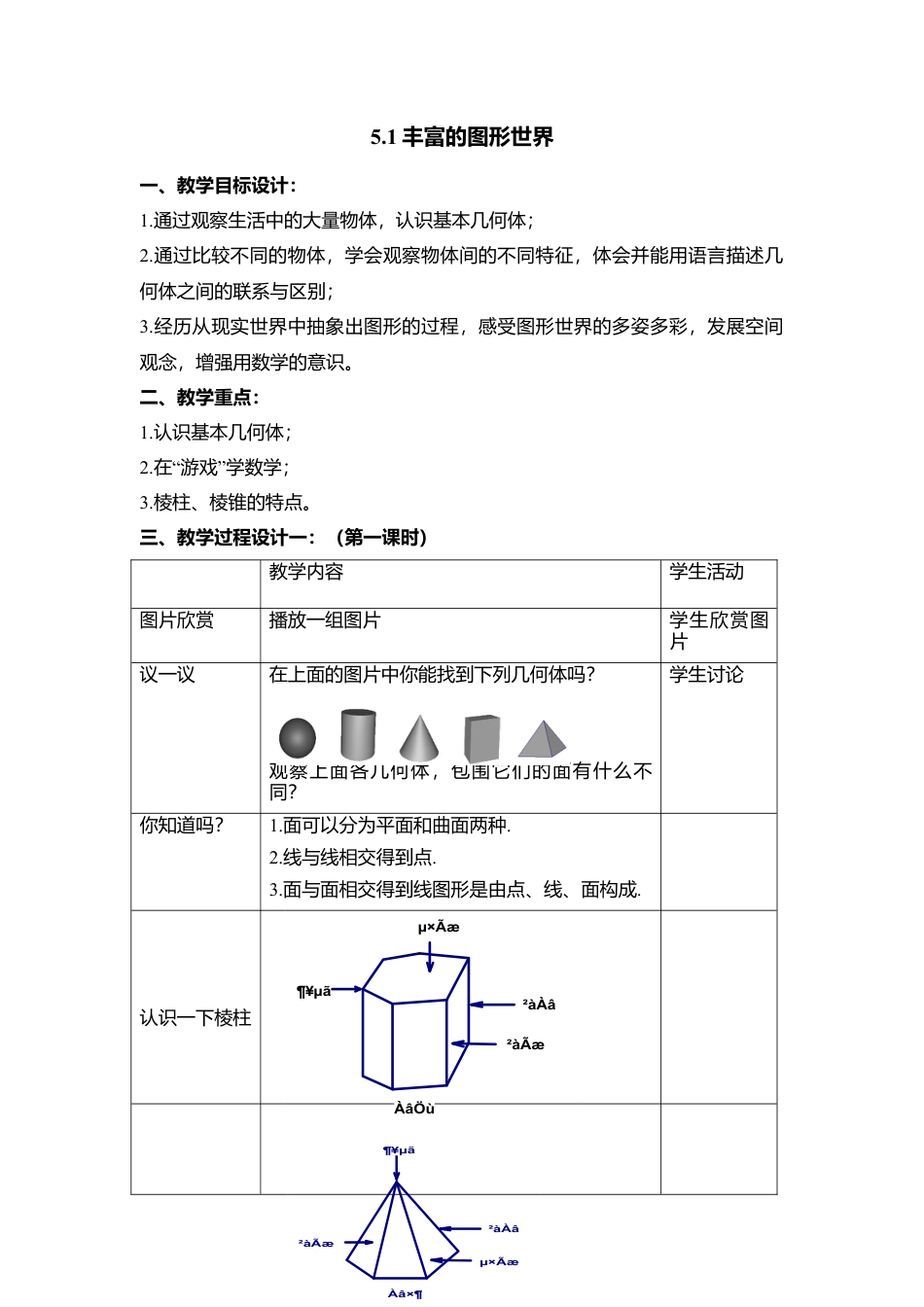 20 《丰富的图形世界》参考教案1-苏科版数学七年级上.doc_第1页