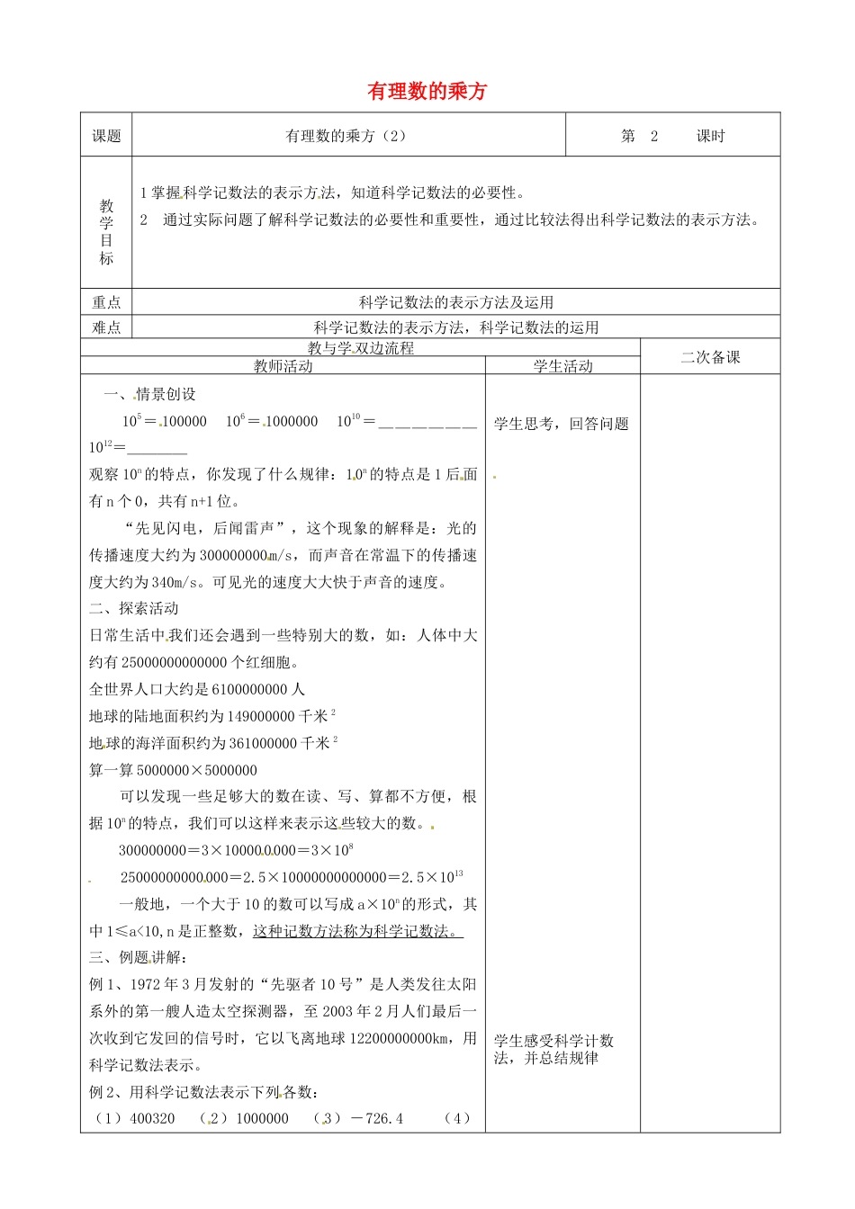 苏科初中数学七上《2.7 有理数的乘方》word教案 (4)-苏科版数学七年级上.doc_第1页
