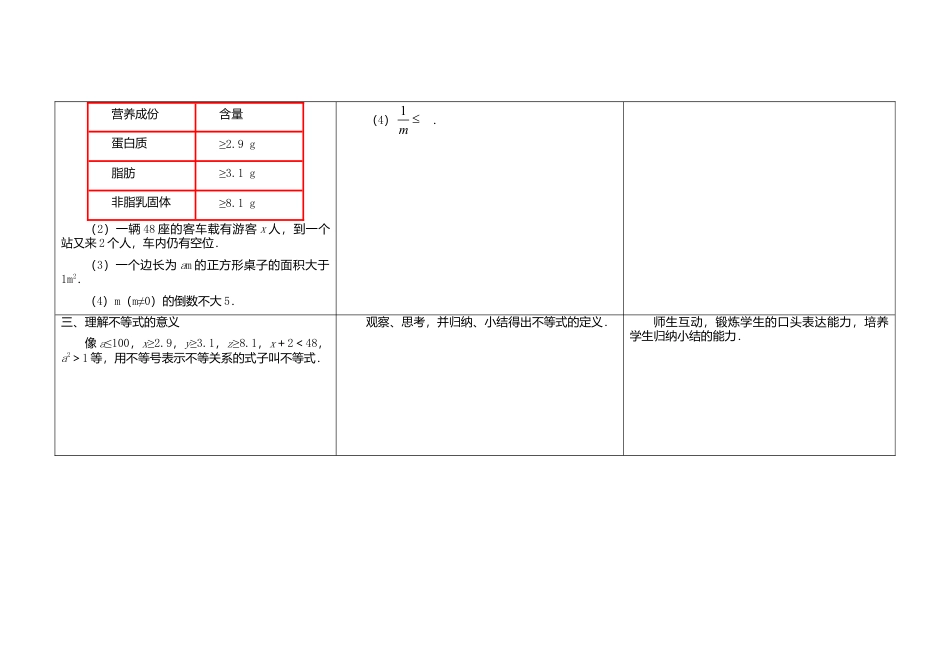 《11.1生活中的不等式》word教案 (1)-苏科版数学七年级下册.doc_第2页