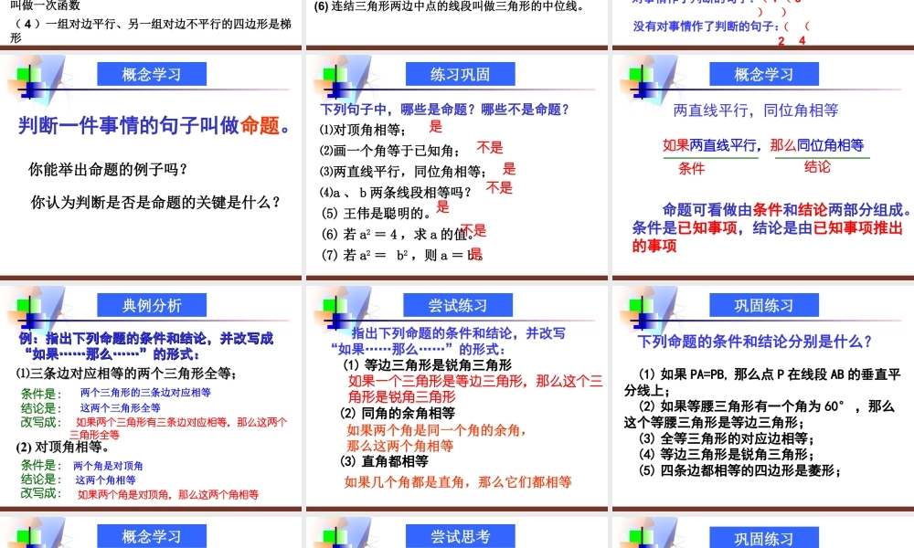 《定义与命题》参考课件2-苏科版数学七年级下册.ppt