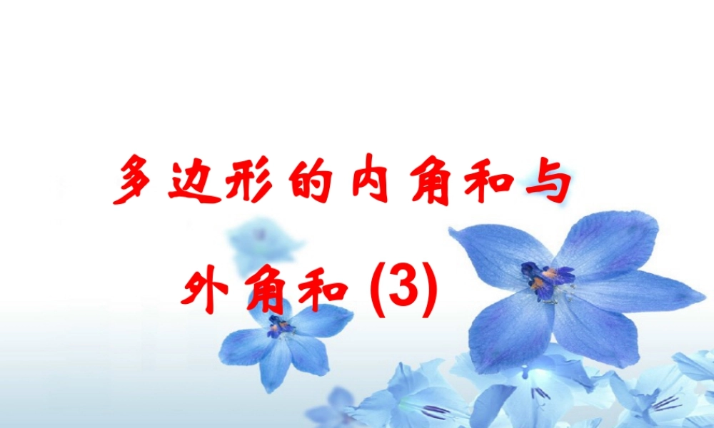 《多边形的内角和与外角和（3）》参考课件-苏科版数学七年级下册.ppt