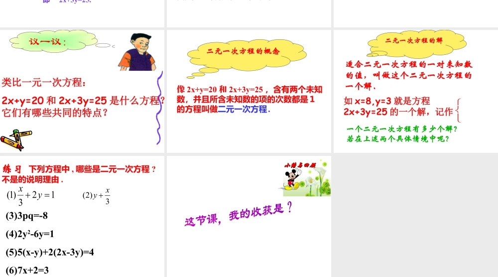 《二元一次方程》参考课件1-苏科版数学七年级下册.ppt