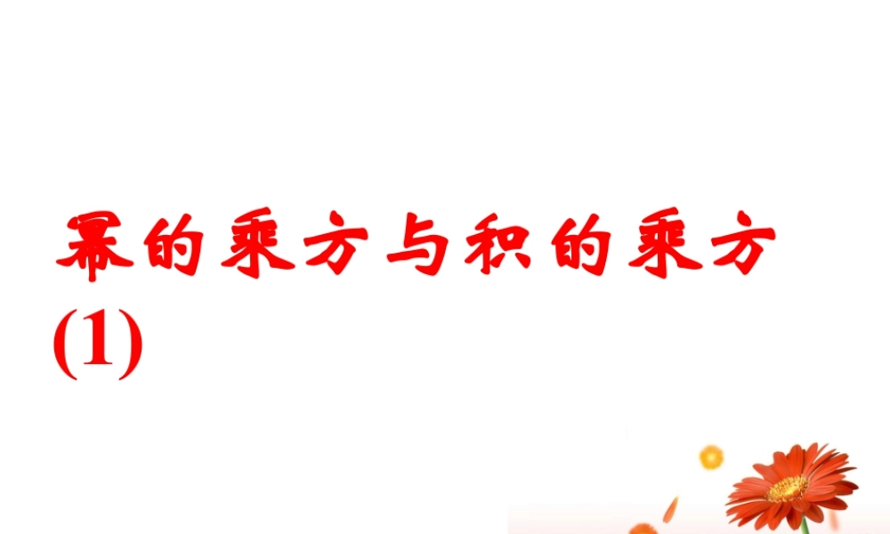 《幂的乘方与积的乘方（1）》参考课件-苏科版数学七年级下册.ppt