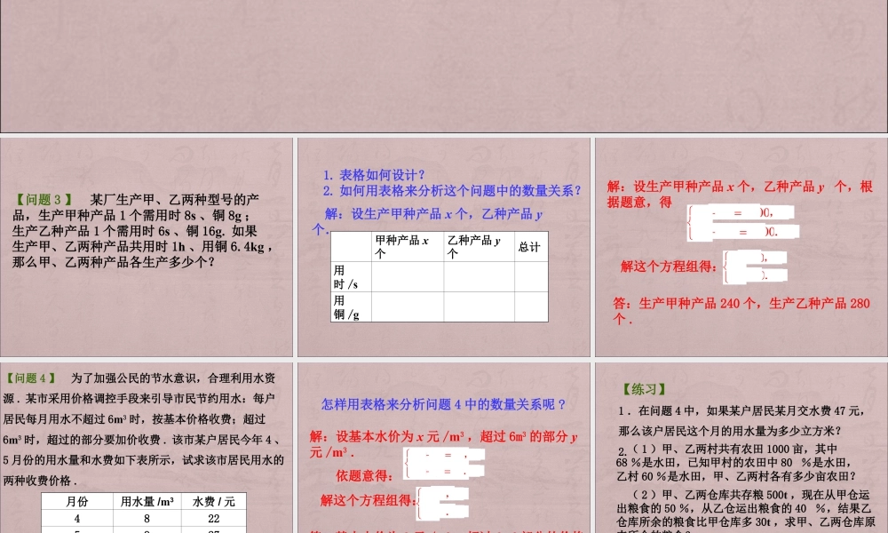 《用二元一次方程组解决问题（2）》参考课件-苏科版数学七年级下册.ppt