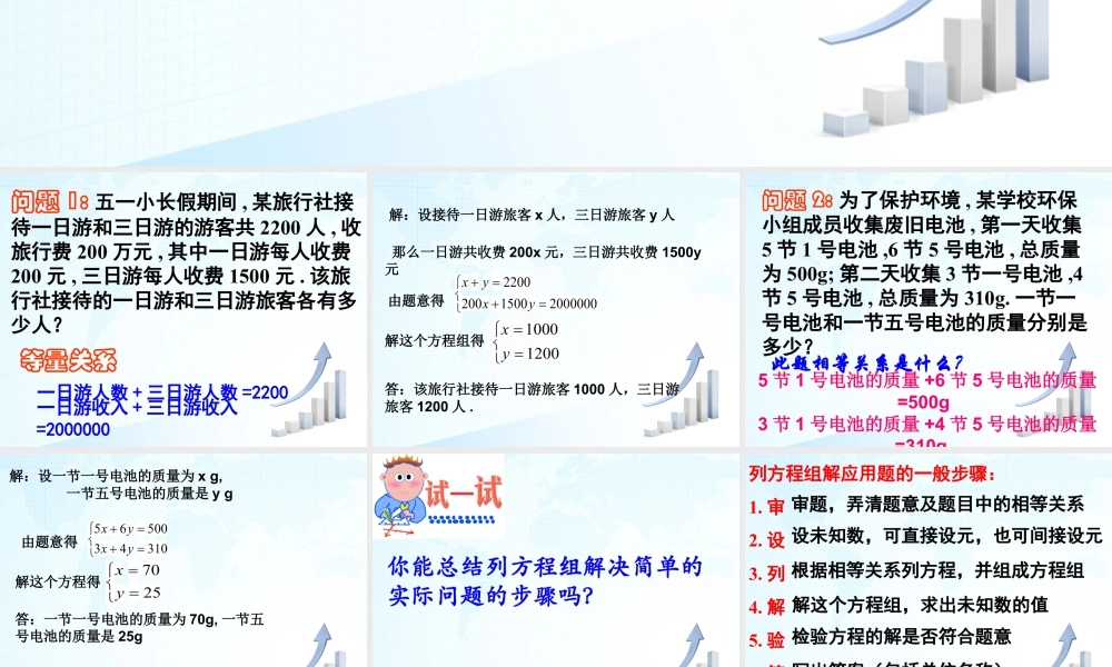 18 《用二元一次方程组解决问题（1）》教学课件-苏科版数学七年级下册.ppt