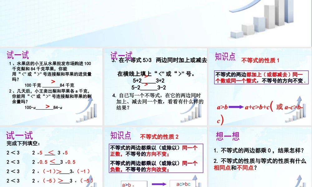 21 《不等式的性质》教学课件2-苏科版数学七年级下册.ppt