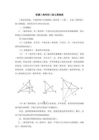 把握三角形的三条主要线段(1)-苏科版数学七年级下册.doc
