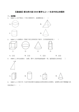【基础版】新北师大版(2024)数学七上1.1生活中的立体图形(学生版).docx