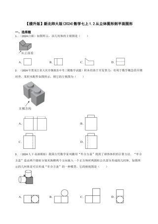 【提升版】新北师大版(2024)数学七上1.2从立体图形到平面图形(学生版).docx