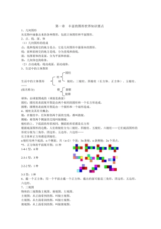 北师大版七年级上册数学《第一章 丰富的图形世界》知识归纳.doc