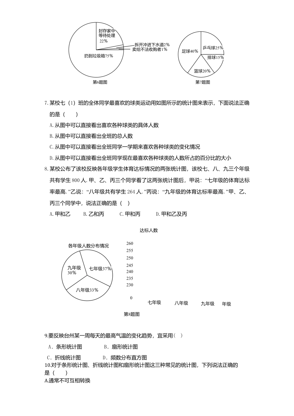 北师大版七年级数学上册第6章《数据收集与整理》单元测试试卷及答案4.doc_第2页