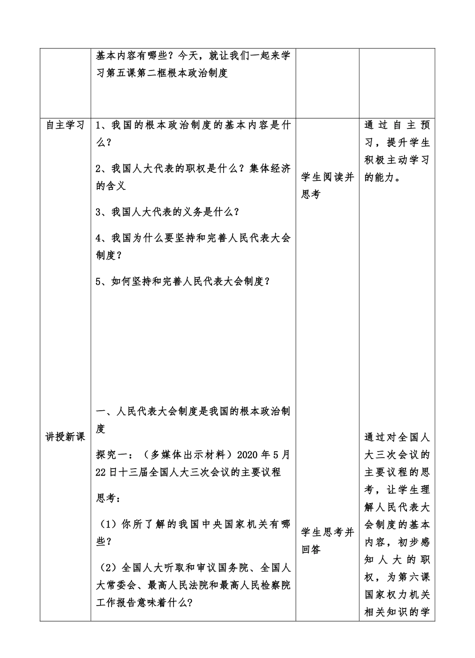 部编版八年级下册 5.2根本政治制度教案.docx_第2页