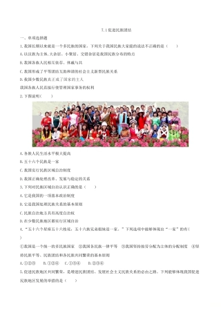 道德与法治九年级上-7.1 促进民族团结.doc