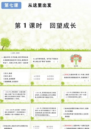 【习题课件】道德与法治九年级下-第1课时 回望成长.pptx