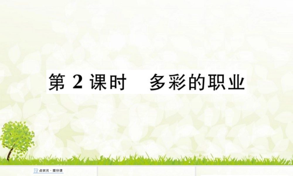 【习题课件】道德与法治九年级下-第2课时 多彩的职业.pptx