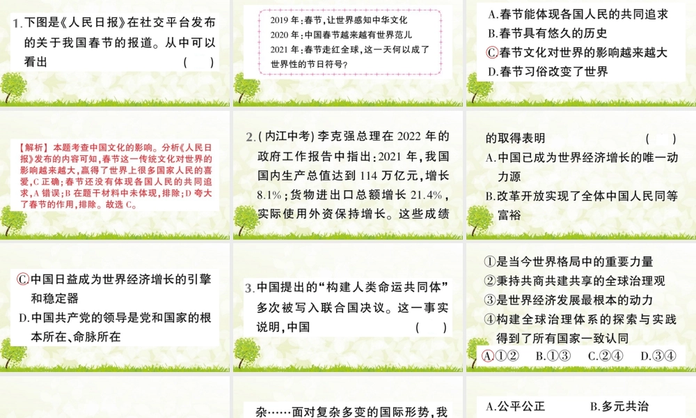 【习题课件】道德与法治九年级下-第2课时 与世界深度互动.pptx