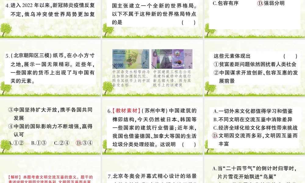 【习题课件】道德与法治九年级下-第2课时 与世界深度互动.pptx