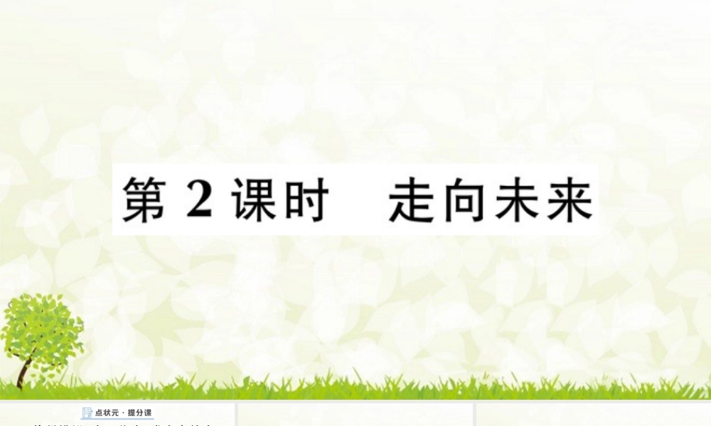 【习题课件】道德与法治九年级下-第2课时 走向未来.pptx