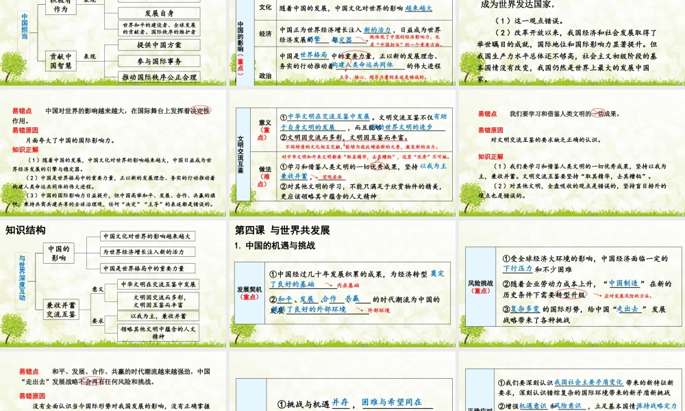 【习题课件】道德与法治九年级下-第二单元复习课件.pptx