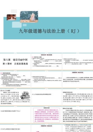 【习题课件】九年级上册道德与法治-第1课时 正视发展挑战.ppt