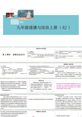 【习题课件】九年级上册道德与法治-第2课时 凝聚法治共识.ppt