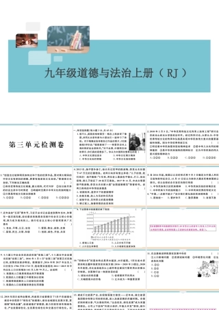 【习题课件】九年级上册道德与法治-第三单元检测卷.ppt