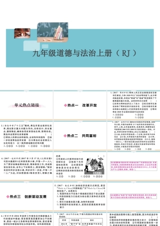 【习题课件】九年级上册道德与法治-第一单元小结.ppt