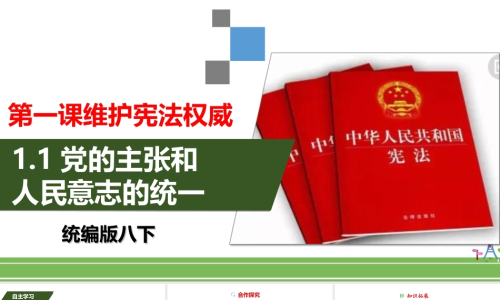 八年级下册道德与法治课件-1.1党的主张和人民意志的统一.ppt