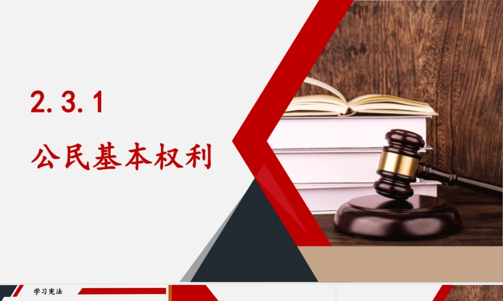 八年级下册道德与法治课件-2.3.1 公民基本权利.pptx