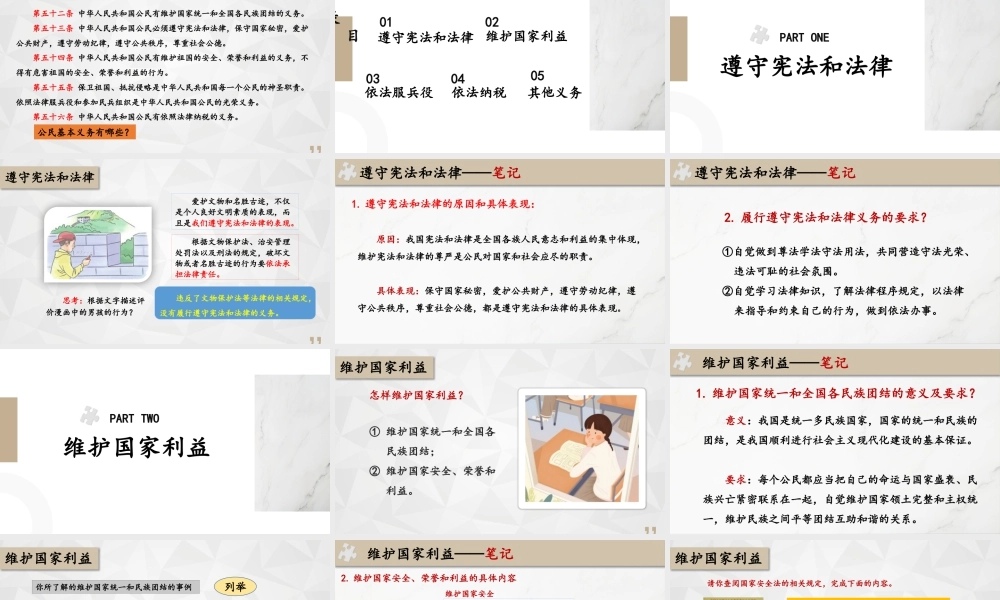 八年级下册道德与法治课件-2.4.1 公民基本义务.pptx