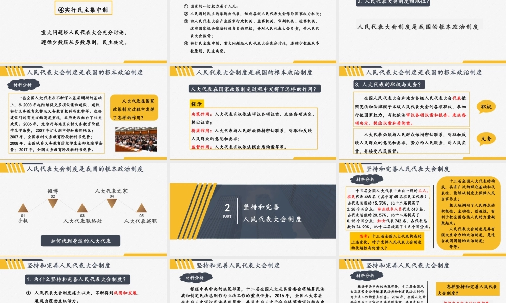 八年级下册道德与法治课件-3.5.1 根本政治制度.pptx
