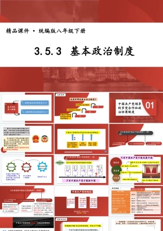 八年级下册道德与法治课件-3.5.3 基本政治制度.pptx