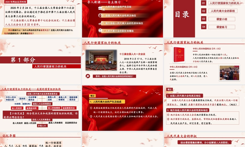 八年级下册道德与法治课件-3.6.1 国家权力机关.pptx