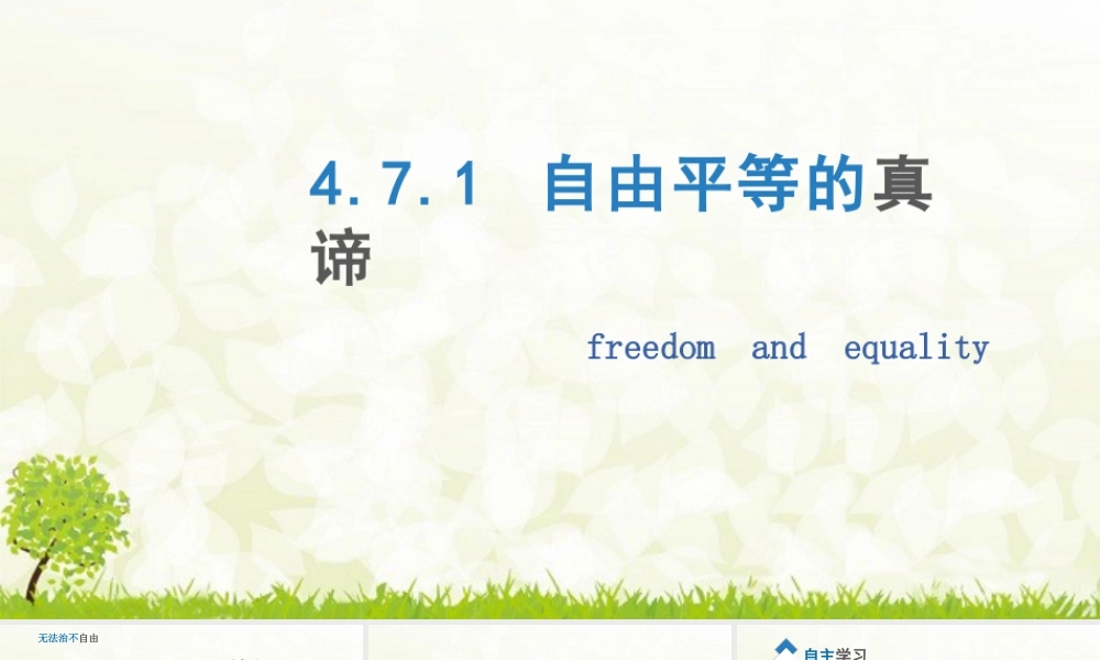 八年级下册道德与法治课件-4.7.1 自由平等的真谛.pptx