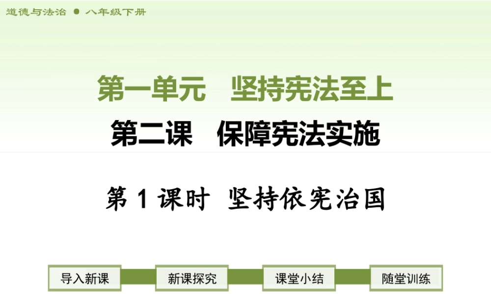 八年级下册道德与法治课件-第1课时 坚持依宪治国.ppt