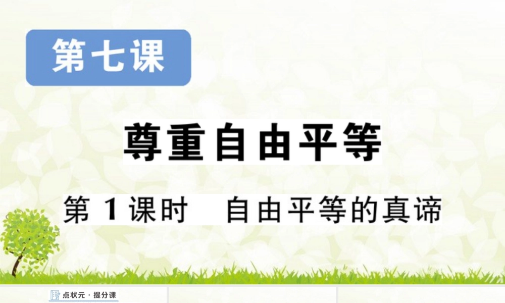 八年级下册道德与法治课件-第1课时 自由平等的真谛.pptx