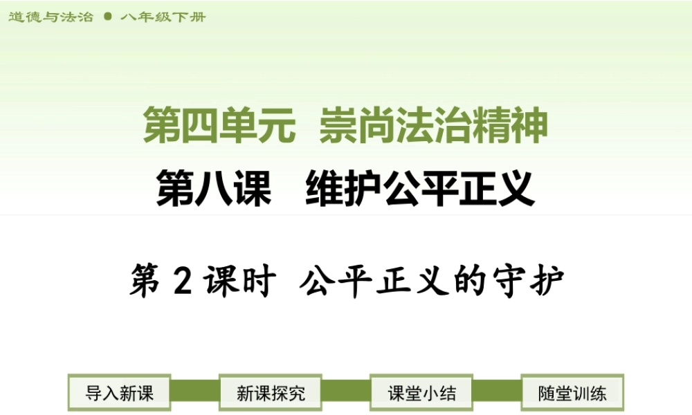 八年级下册道德与法治课件-第2课时 公平正义的守护.ppt