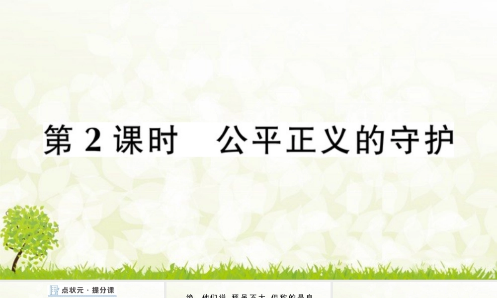 八年级下册道德与法治课件-第2课时 公平正义的守护.pptx